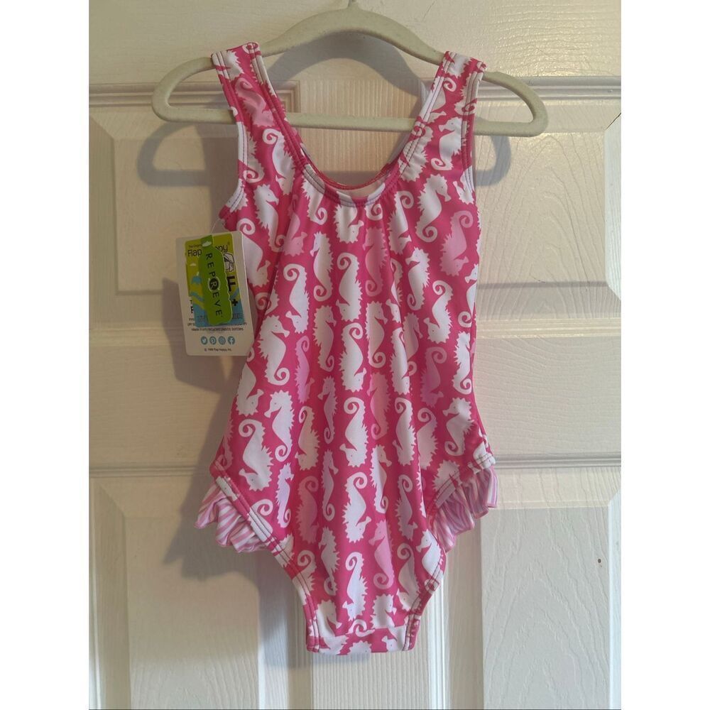 The Original Flap Happy Girls Seahorse Swimsuit Size 4